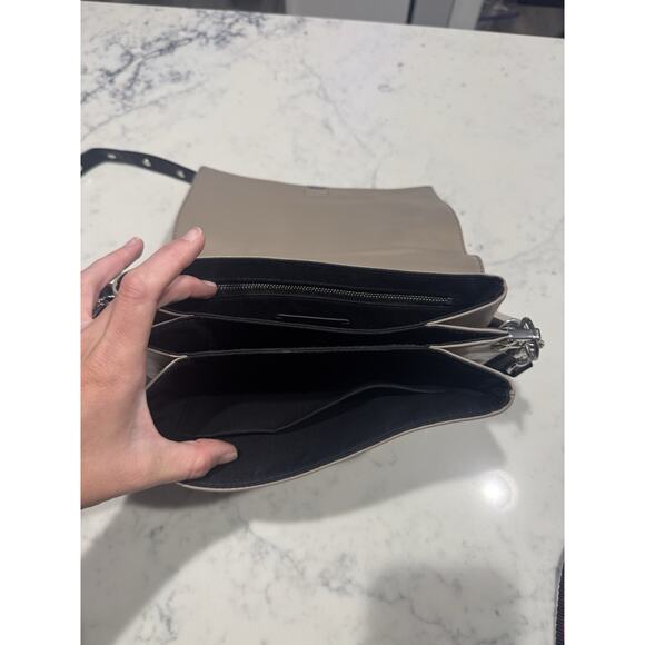 All Saints Harri Crossbody Bag Tan Black Rope Handle Purse Handbag Allsaints - Picture 8 of 13